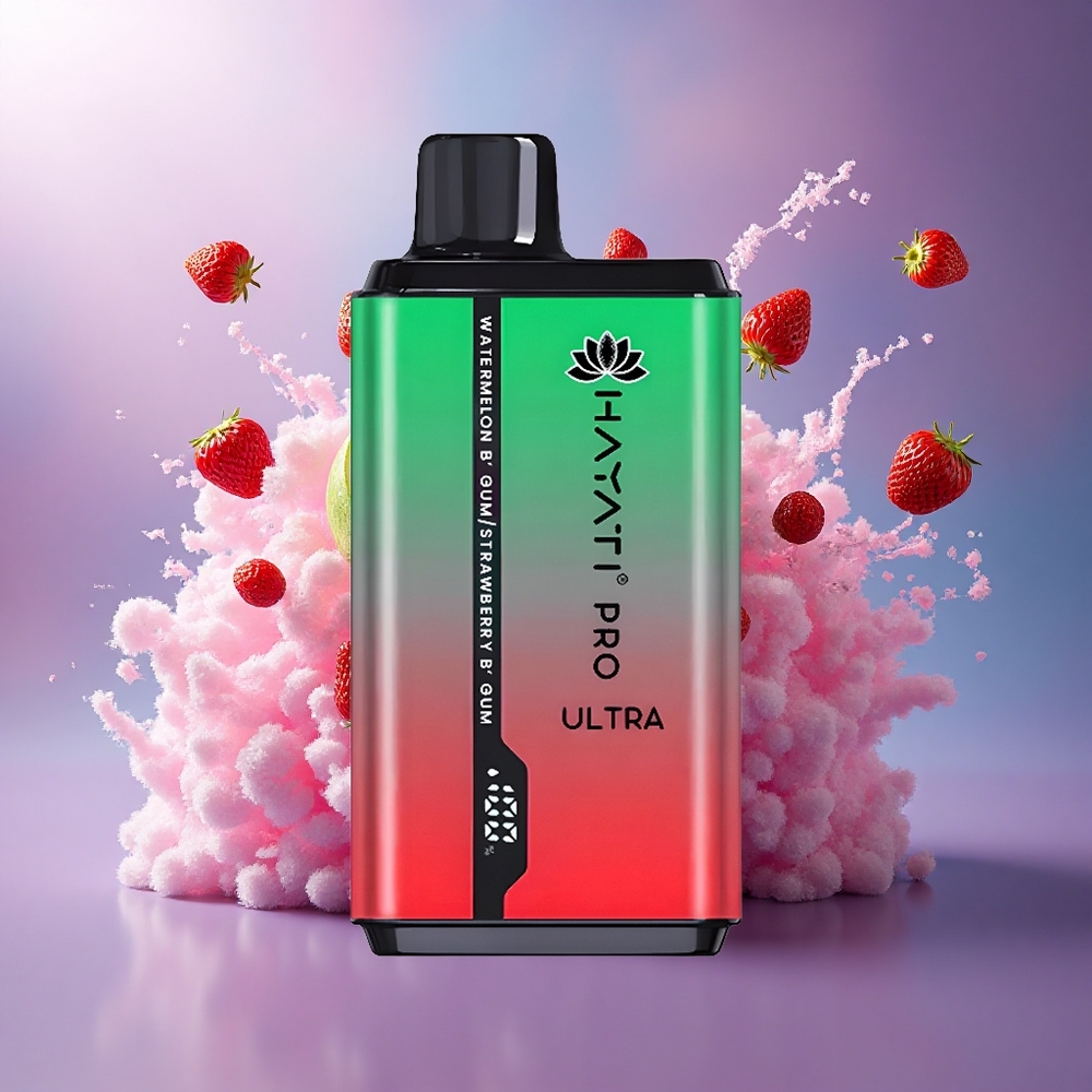 Hayati Pro Ultra 15000 Puffs Melancia Chiclete Morango Chiclete 850mAh 2 Nicotina