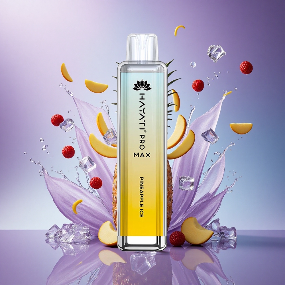Hayati Pro Max 4000 Puffs Abacaxi Gelo com 5 Nicotina e Bateria 1400mAh