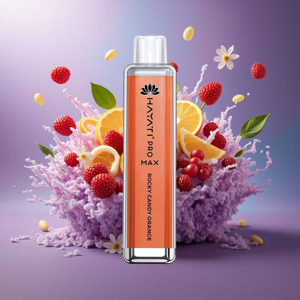 Hayati Pro Max 4000 Puffs Doce de Laranja Rochoso com 5 Nicotina e Bateria 1400mAh