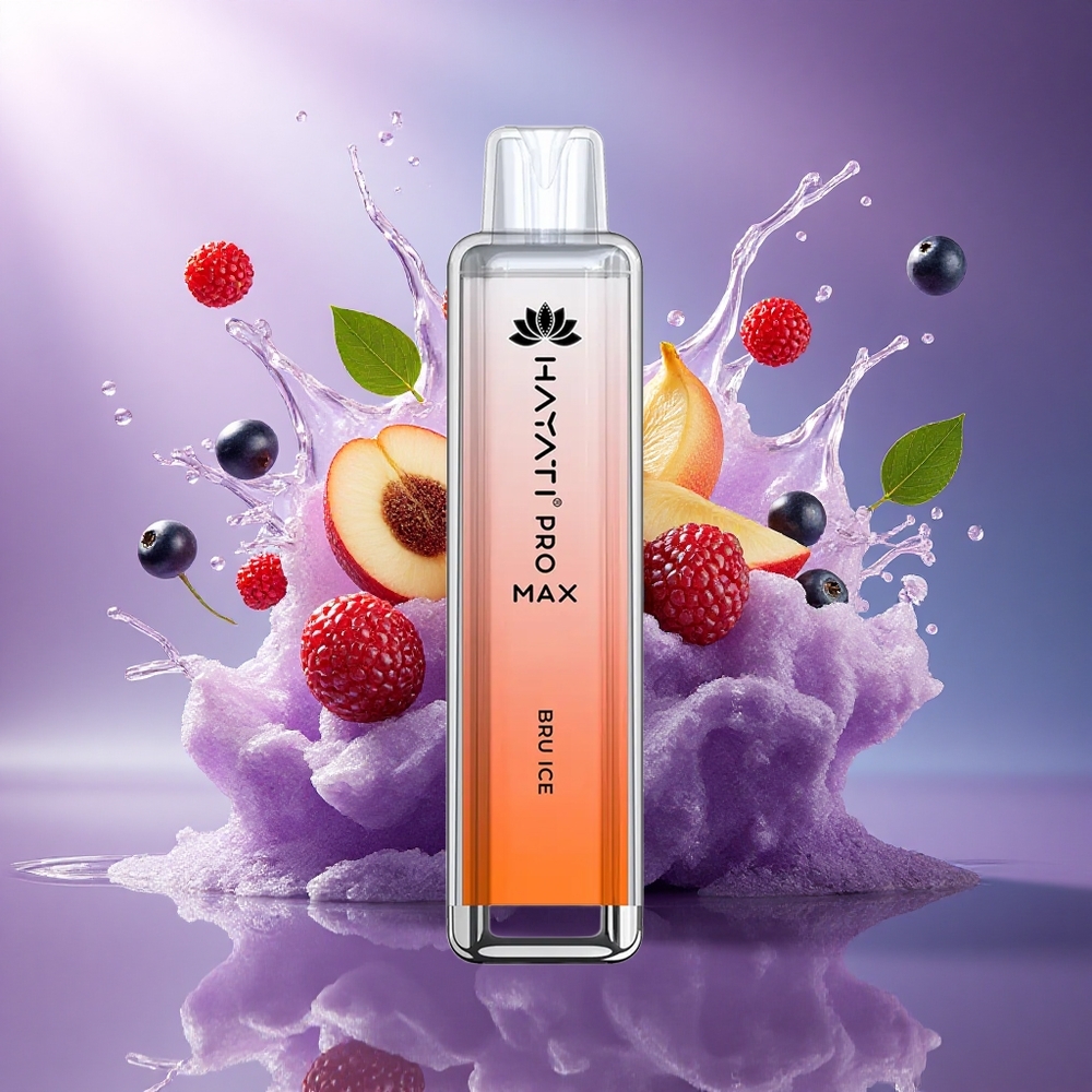 Hayati Pro Max 4000 Puffs Gelo Cristalino Recarregável 1400mAh 2ml Dual Coil