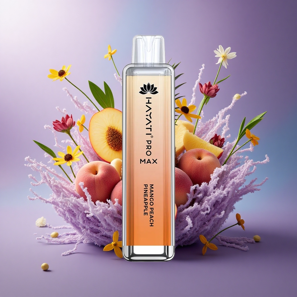 Hayati Pro Max 4000 Puffs Manga Pêssego Abacaxi com 5 Nicotina e 1400mAh