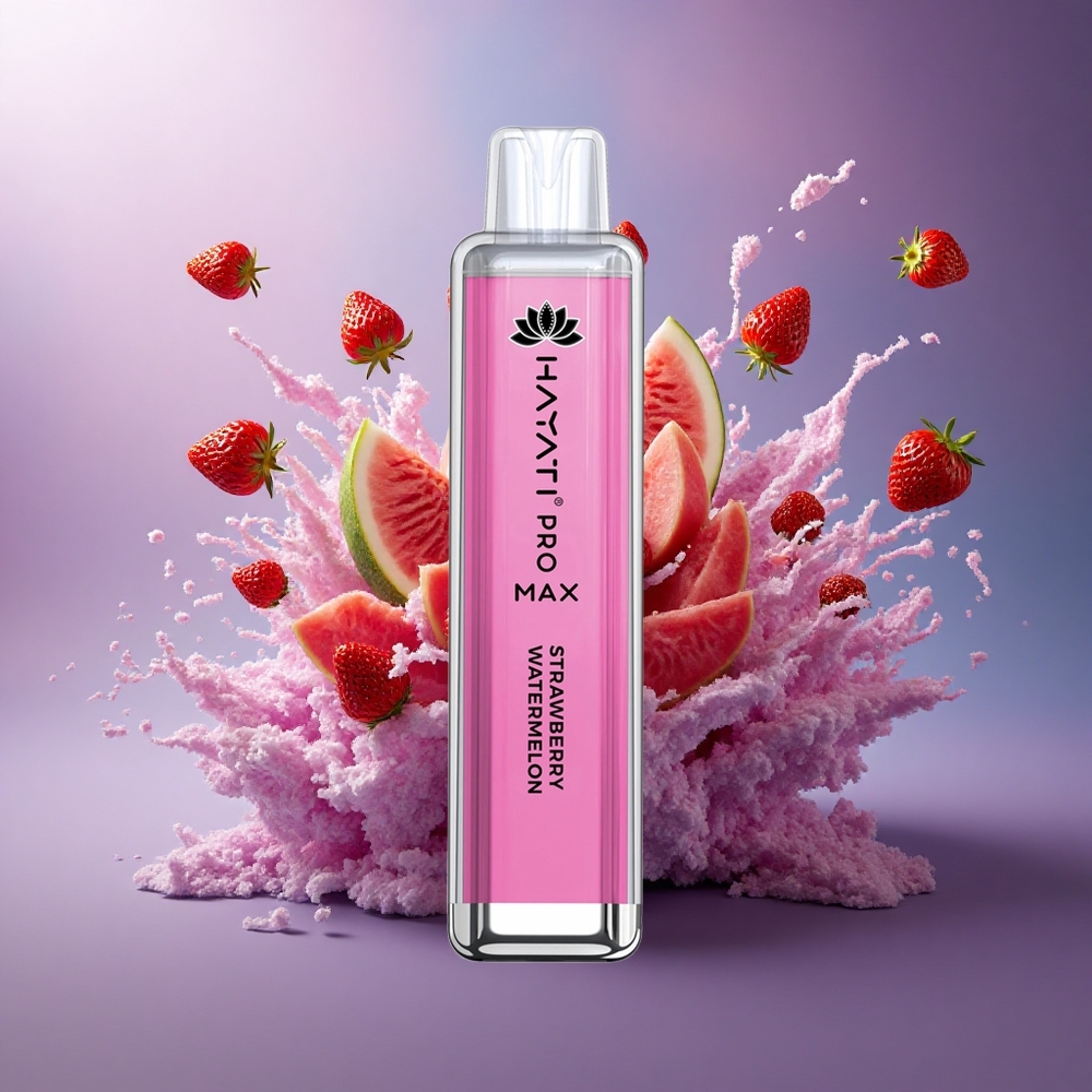 Hayati Pro Max 4000 Puffs Morango Melancia com 5 Nicotina e Bateria 1400mAh