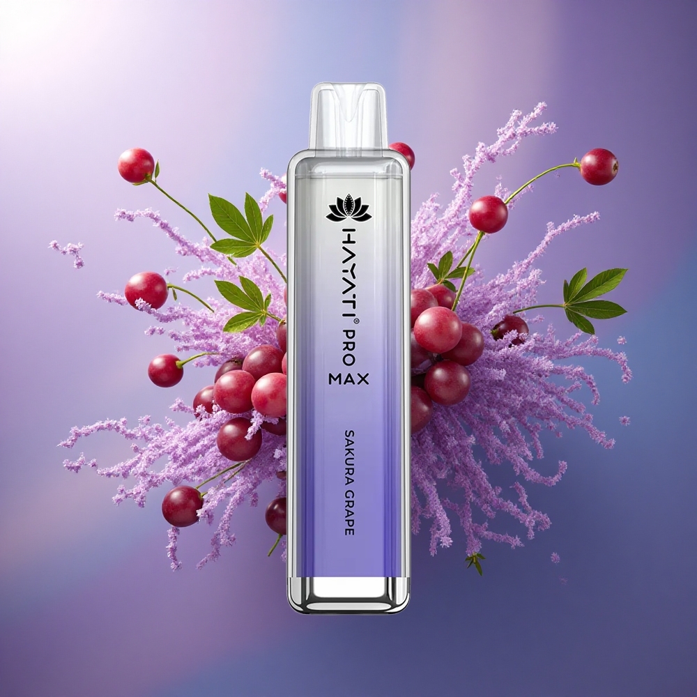 Hayati Pro Max 4000 Puffs Uva Sakura Recarregável 1400mAh 5 Nicotina