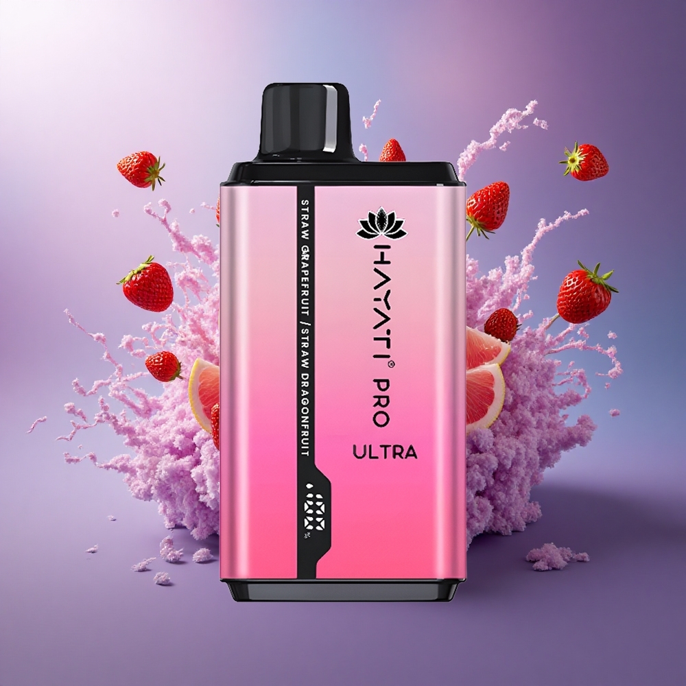 Hayati Pro Ultra 15000 Puffs Morango Toranja Morango Pitaya com 2 nicotina e 850mAh