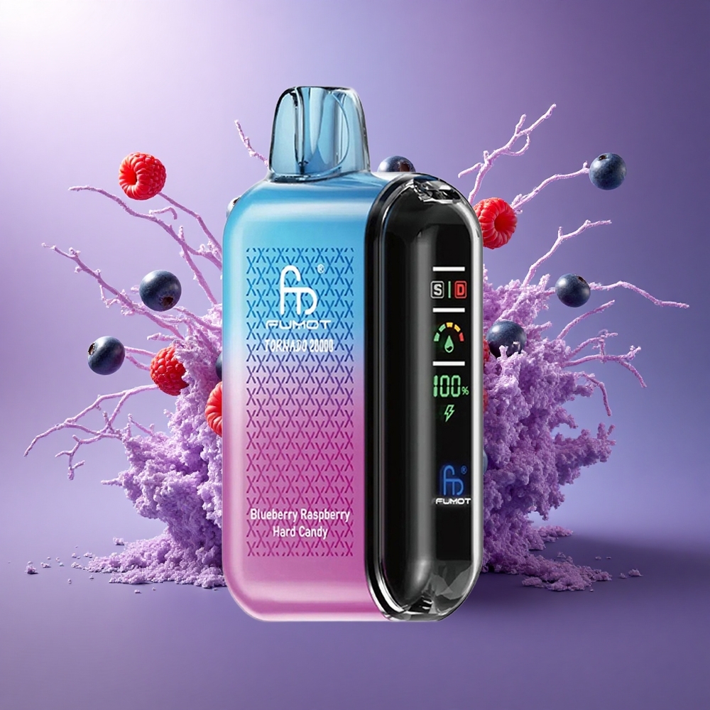 Fumot Tornado 20000 Puffs Doce de Framboesa e Mirtilo com Nicotina a 2% e Bateria de 850mAh