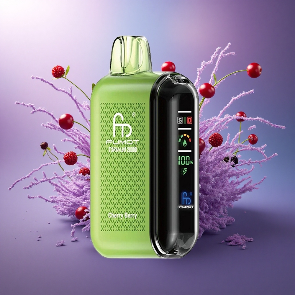 Fumot Tornado 20000 Puffs Cereja Fruta Dual Mesh 20ml 850mAh