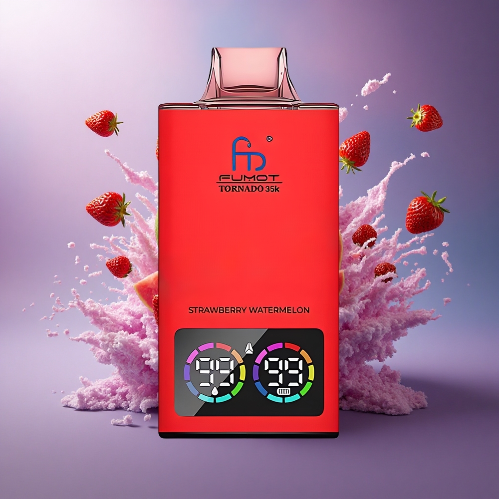 Fumot Tornado 35000 Puffs Morango Melancia Dual Mesh Coil USB-C 700mAh