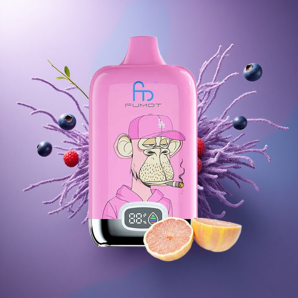 Fumot Tornado Digital Box 12000 Puffs Mirtilo Framboesa com Bateria 550mAh e Nicotina 5