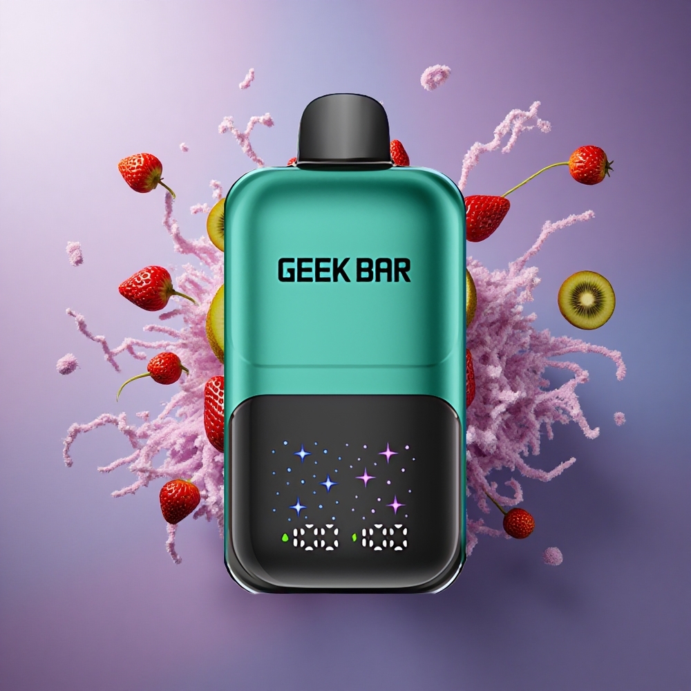 GEEK BAR 2GO 20ml 50000 Puffs Morango Kiwi com 5 Nicotina e Bateria Recarregável