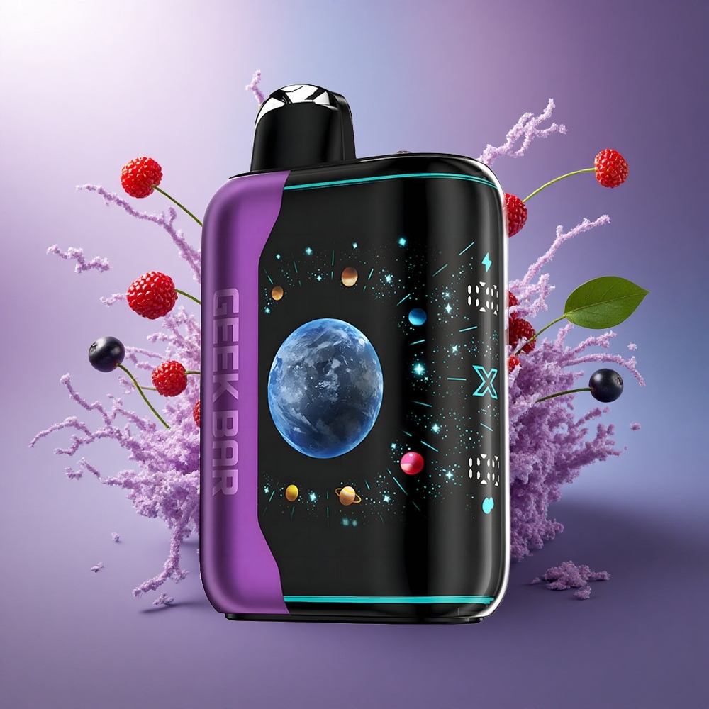 GEEK BAR Platinum Edition 25000 Puffs Cereja Lima Aço Platina com 2 de Nicotina e Carga Rápida USB-C