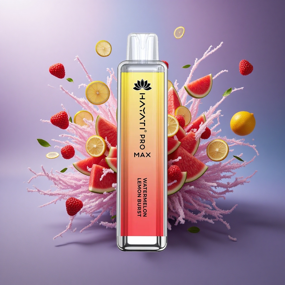 Hayati Pro Max 4000 Puffs Explosão de Limão Melancia com 5 Nicotina e Bateria 1400mAh