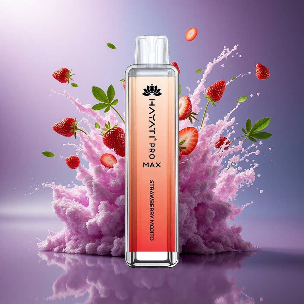 Hayati Pro Max 4000 Puffs Mojito de Morango com 5 Nicotina e Bateria 1400mAh