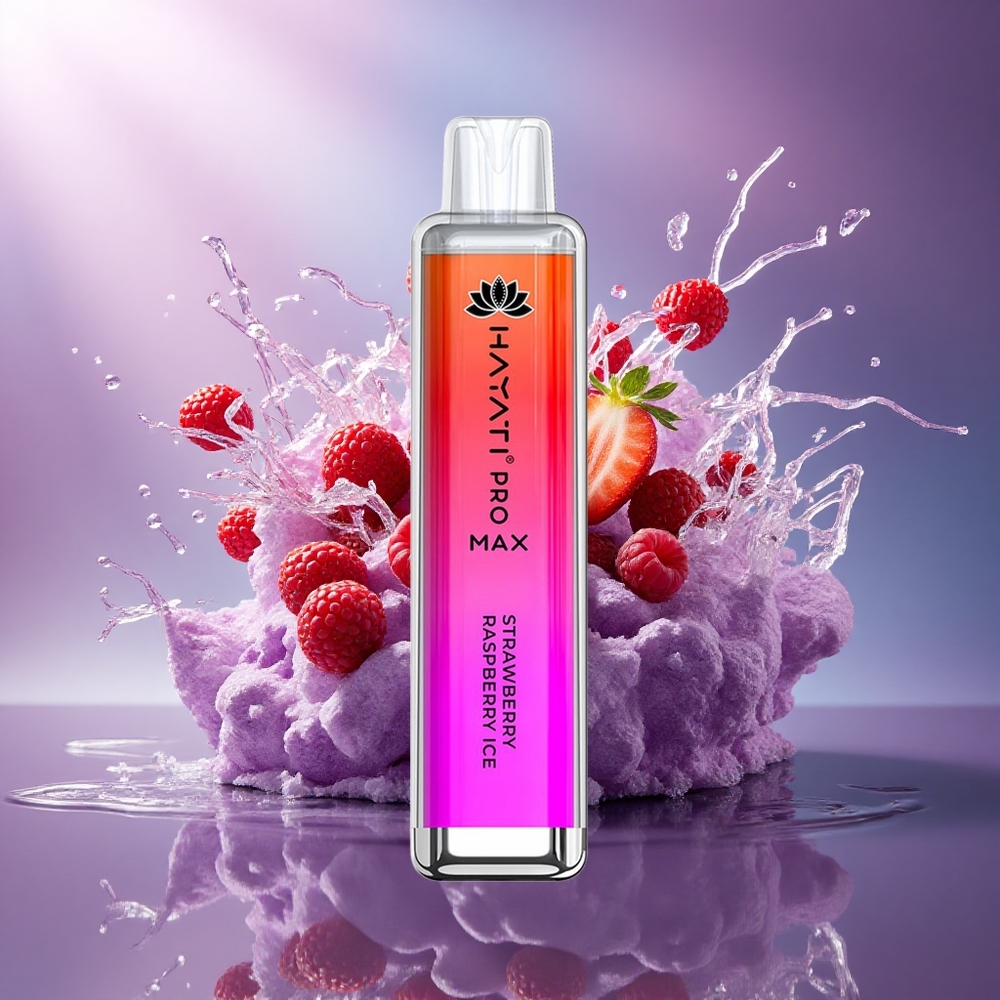Hayati Pro Max 4000 Puffs Morango Framboesa Gelo com 5 Nicotina e 1400mAh