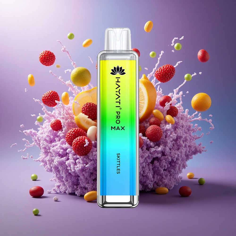 Hayati Pro Max 4000 Puffs Skittles Duplo 11 Ohm Recarregável 1400mAh
