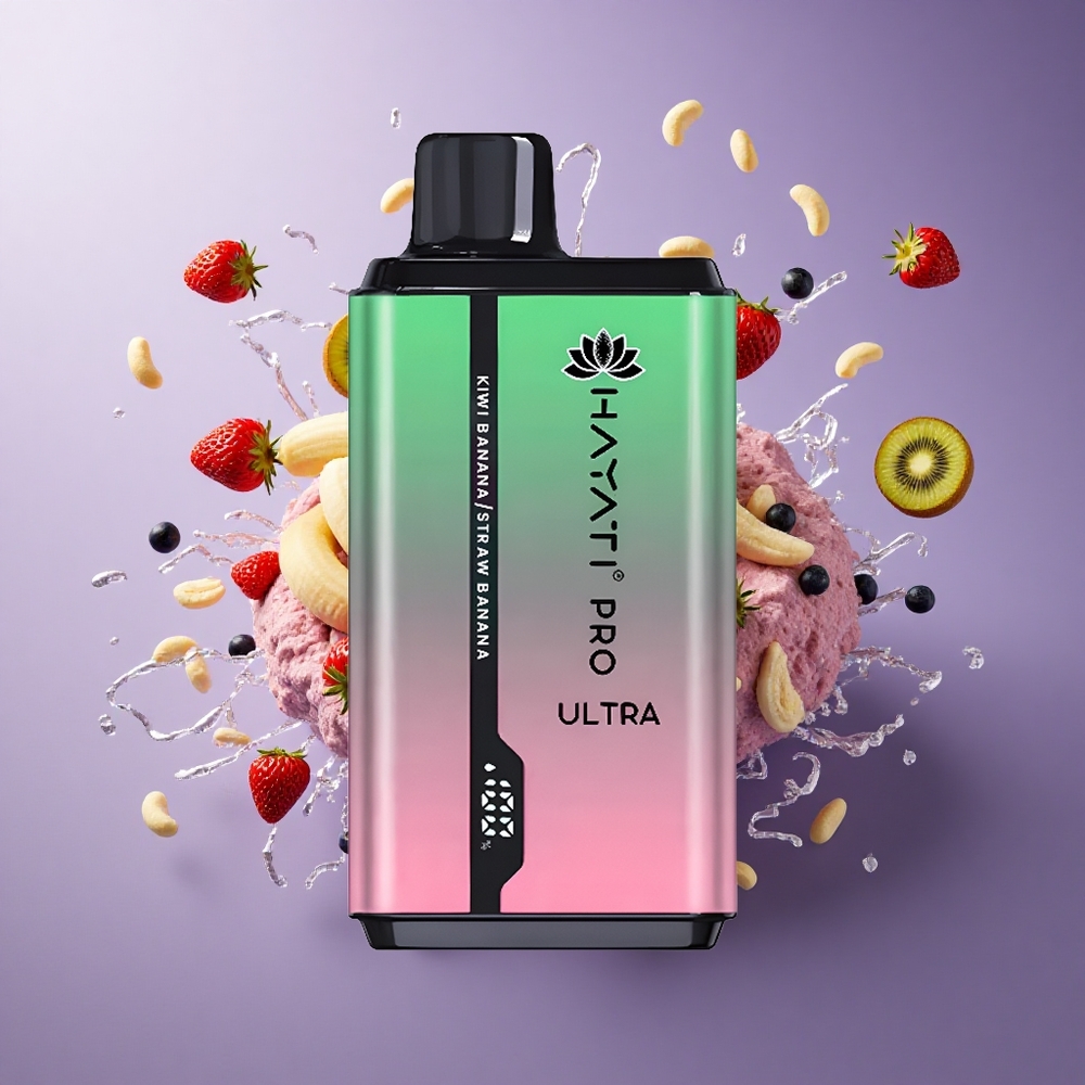Hayati Pro Ultra 15000 Puffs Kiwi Banana Morango Banana 2 Nicotina 850mAh