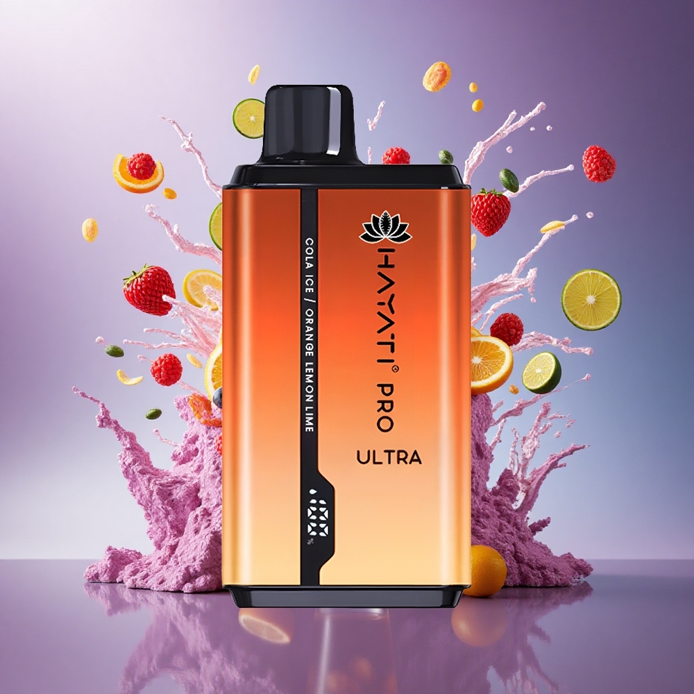 Hayati Pro Ultra 15000 Puffs Laranja Limão Lima Cola Gelo com 2 de nicotina e 850mAh