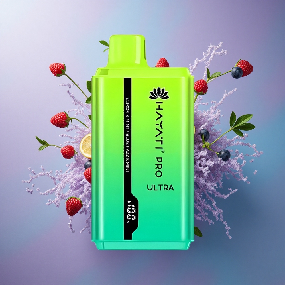 Hayati Pro Ultra 15000 Puffs Limão Hortelã Blue Razz Hortelã com 2 de nicotina e 850mAh