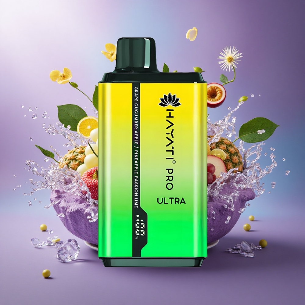 Hayati Pro Ultra 15000 Puffs Uva Pepino Maçã Abacaxi Maracujá 850mAh 2 Nicotina